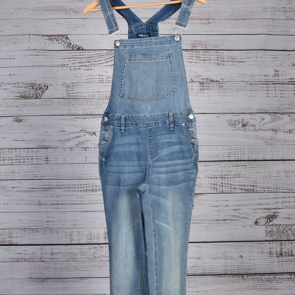 Blue Spice Light Blue Denim Skinny Overall Juniors Size 7 {NWT}
